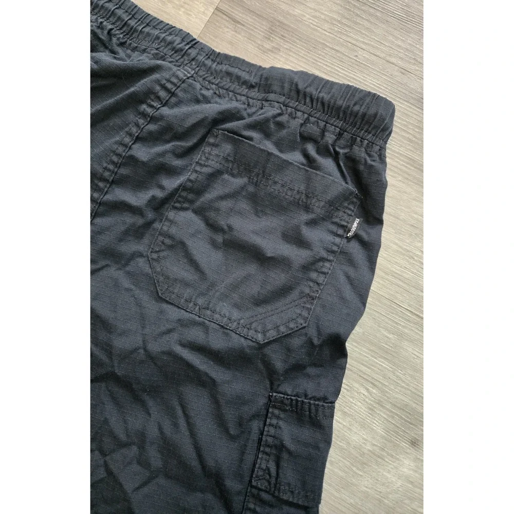 Vintage Y2K Southpole Black Ripstop Cargo Shorts Drawstring Men's Size Small